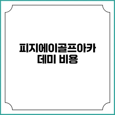 피지에이골프아카데미: 비용