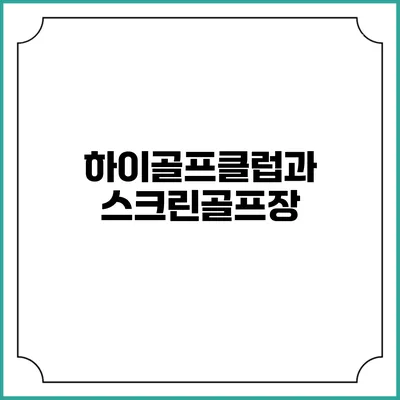 하이골프클럽과 스크린골프장
