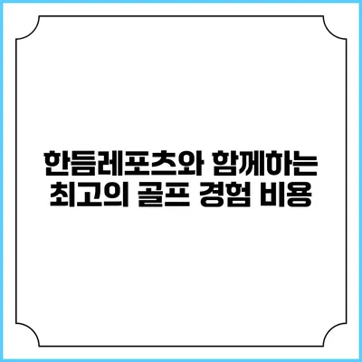 한듬레포츠와 함께하는 최고의 골프 경험: 비용
