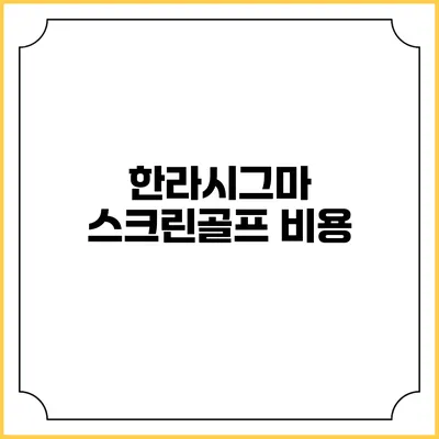 한라시그마 스크린골프: 비용