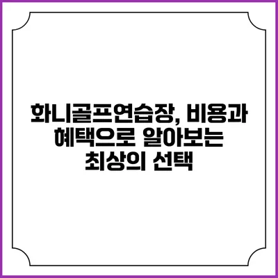 화니골프연습장, 비용과 혜택으로 알아보는 최상의 선택