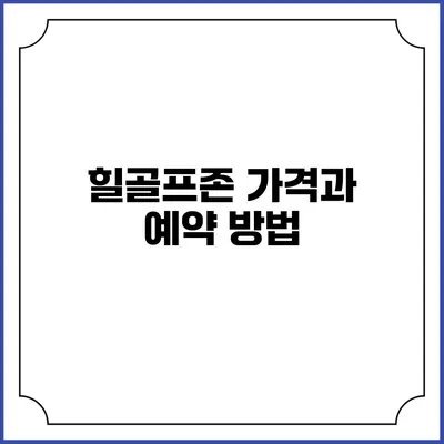 힐골프존 가격과 예약 방법