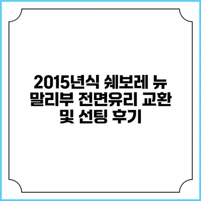 2015년식 쉐보레 뉴 말리부 전면유리 교환 및 선팅 후기