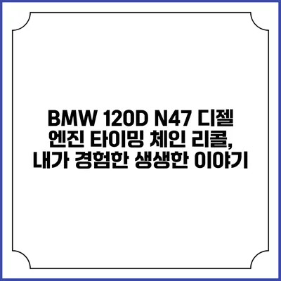 BMW 120D N47 디젤 엔진 타이밍 체인 리콜, 내가 경험한 생생한 이야기
