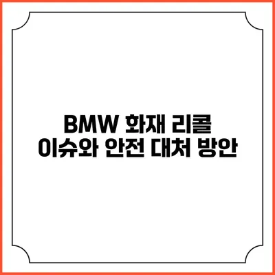 BMW 화재 리콜 이슈와 안전 대처 방안