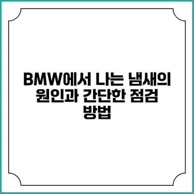 BMW에서 나는 냄새의 원인과 간단한 점검 방법