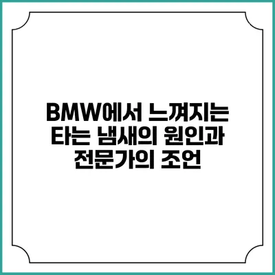 BMW에서 느껴지는 타는 냄새의 원인과 전문가의 조언