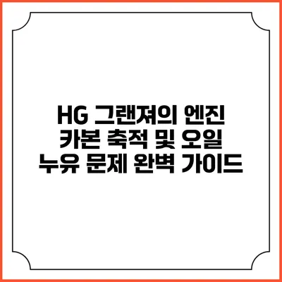 HG 그랜져의 엔진 카본 축적 및 오일 누유 문제 완벽 가이드