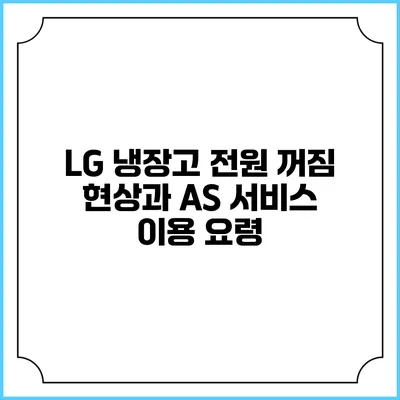 LG 냉장고 전원 꺼짐 현상과 AS 서비스 이용 요령