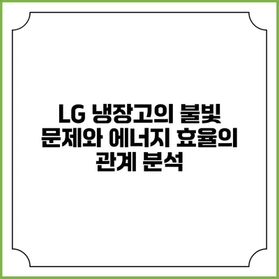 LG 냉장고의 불빛 문제와 에너지 효율의 관계 분석