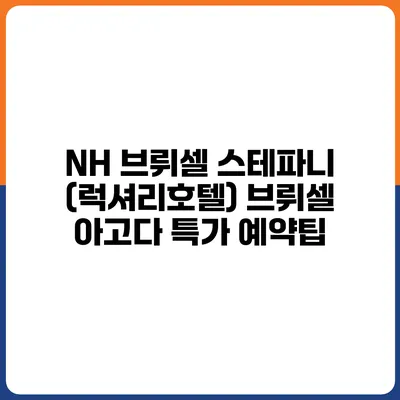NH 브뤼셀 스테파니 (럭셔리호텔) 브뤼셀 아고다 특가 예약팁
