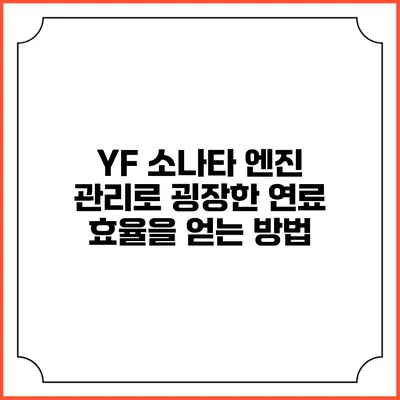 YF 소나타 엔진 관리로 굉장한 연료 효율을 얻는 방법