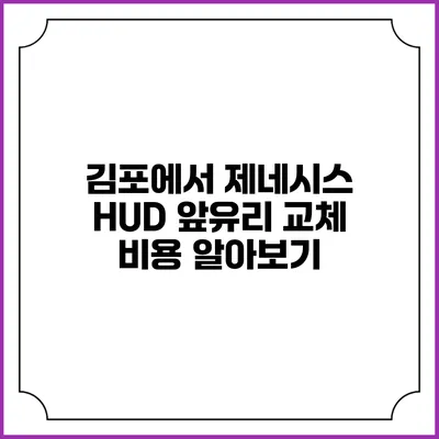 김포에서 제네시스 HUD 앞유리 교체 비용 알아보기