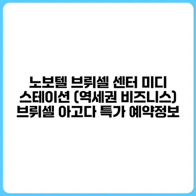 노보텔 브뤼셀 센터 미디 스테이션 (역세권 비즈니스) 브뤼셀 아고다 특가 예약정보