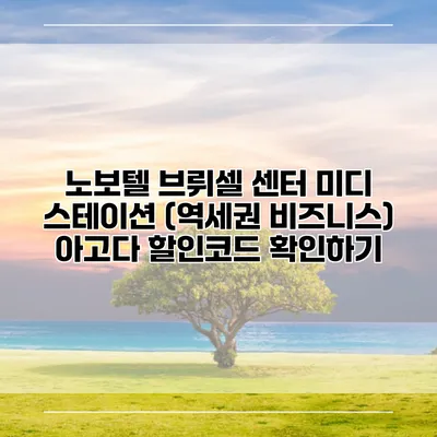 노보텔 브뤼셀 센터 미디 스테이션 (역세권 비즈니스) 아고다 할인코드 확인하기