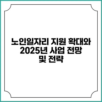 노인일자리 지원 확대와 2025년 사업 전망 및 전략