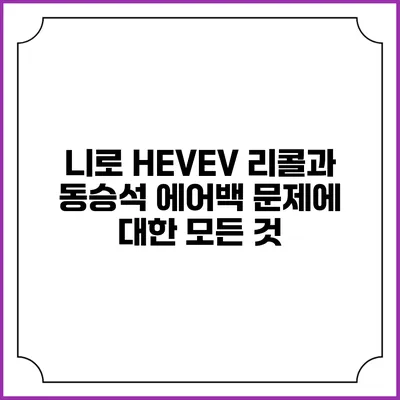 니로 HEV/EV 리콜과 동승석 에어백 문제에 대한 모든 것