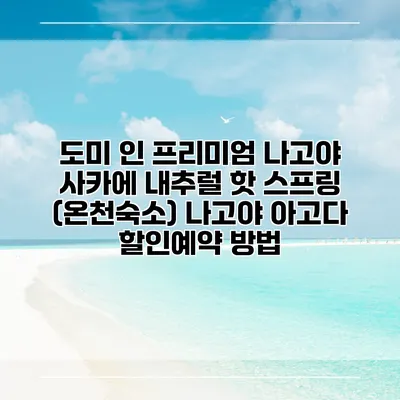 도미 인 프리미엄 나고야 사카에 내추럴 핫 스프링 (온천숙소) 나고야 아고다 할인예약 방법