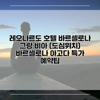 레오나르도 호텔 바르셀로나 그랑 비아 (도심위치) 바르셀로나 아고다 특가 예약팁