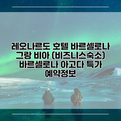 레오나르도 호텔 바르셀로나 그랑 비아 (비즈니스숙소) 바르셀로나 아고다 특가 예약정보