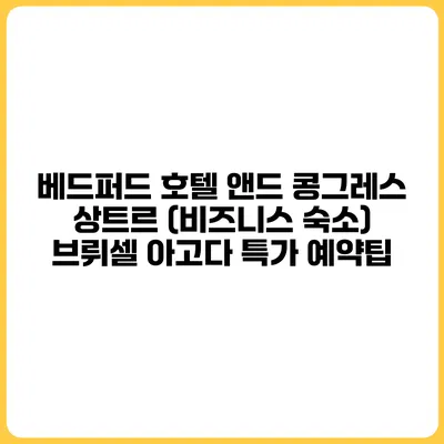 베드퍼드 호텔 앤드 콩그레스 상트르 (비즈니스 숙소) 브뤼셀 아고다 특가 예약팁