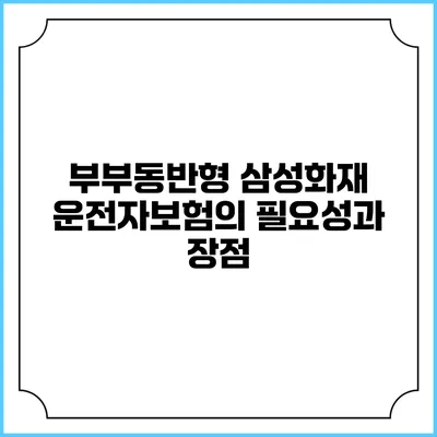 부부동반형 삼성화재 운전자보험의 필요성과 장점