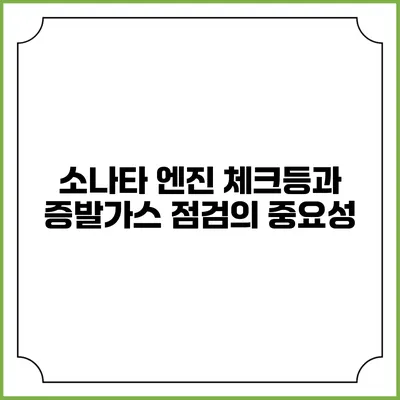 소나타 엔진 체크등과 증발가스 점검의 중요성