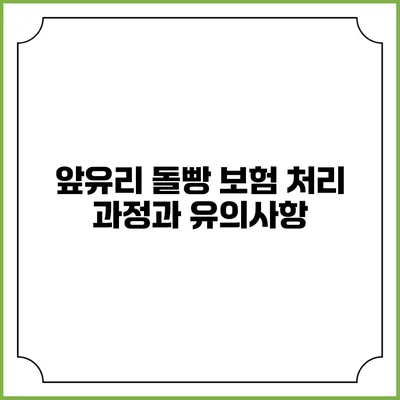 앞유리 돌빵 보험 처리 과정과 유의사항