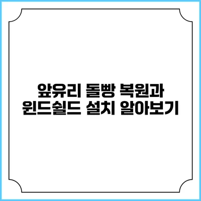 앞유리 돌빵 복원과 윈드쉴드 설치 알아보기