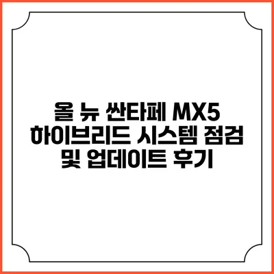 올 뉴 싼타페 MX5 하이브리드 시스템 점검 및 업데이트 후기