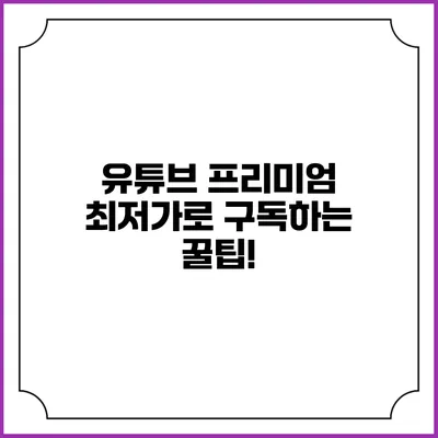 유튜브 프리미엄 최저가로 구독하는 꿀팁!