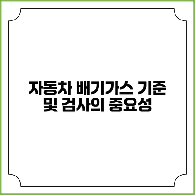 자동차 배기가스 기준 및 검사의 중요성