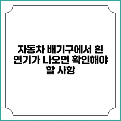 자동차 배기구에서 흰 연기가 나오면 확인해야 할 사항