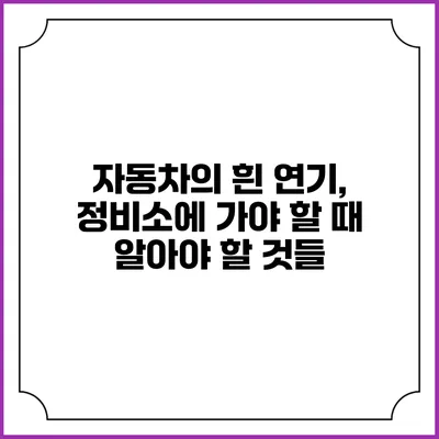 자동차의 흰 연기, 정비소에 가야 할 때 알아야 할 것들