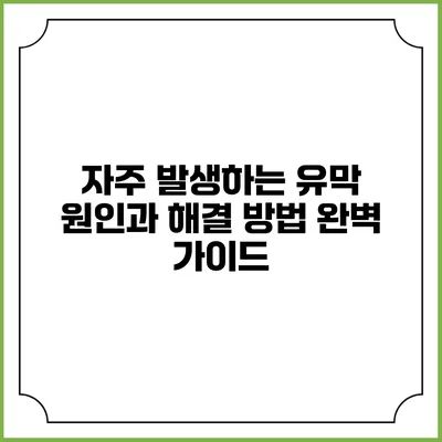 자주 발생하는 유막 원인과 해결 방법 완벽 가이드