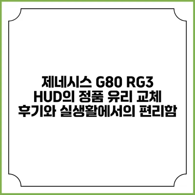 제네시스 G80 RG3 HUD의 정품 유리 교체 후기와 실생활에서의 편리함
