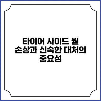 타이어 사이드 월 손상과 신속한 대처의 중요성