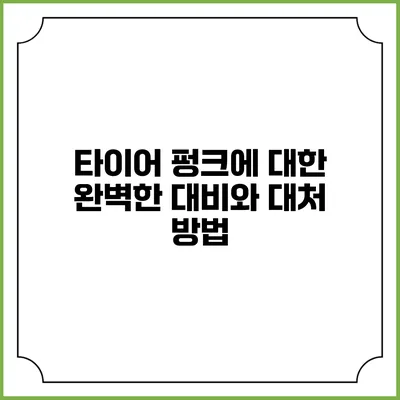 타이어 펑크에 대한 완벽한 대비와 대처 방법