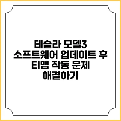 테슬라 모델3 소프트웨어 업데이트 후 티맵 작동 문제 해결하기