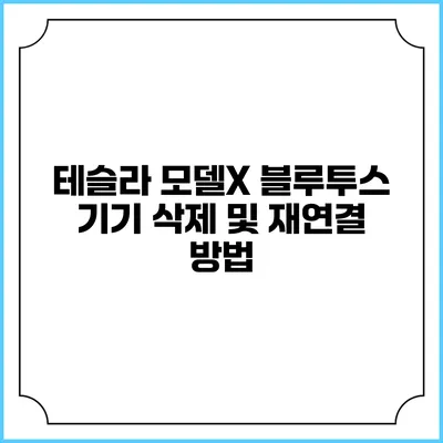 테슬라 모델X 블루투스 기기 삭제 및 재연결 방법