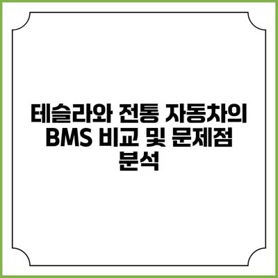 테슬라와 전통 자동차의 BMS 비교 및 문제점 분석