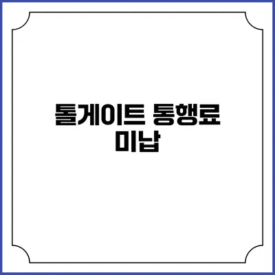 톨게이트 통행료 미납