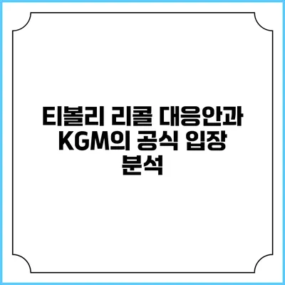 티볼리 리콜 대응안과 KGM의 공식 입장 분석