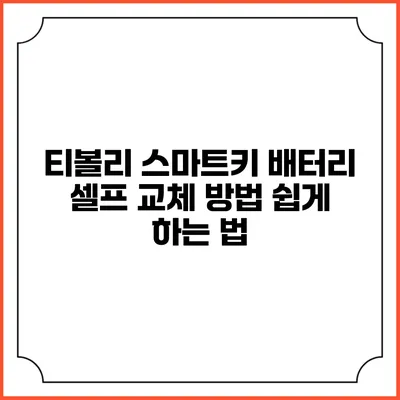 티볼리 스마트키 배터리 셀프 교체 방법 쉽게 하는 법