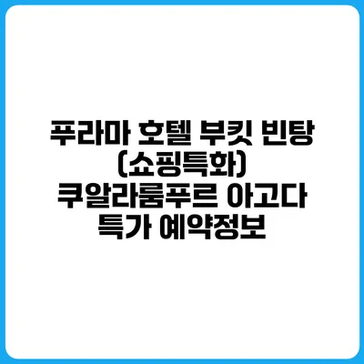 푸라마 호텔 부킷 빈탕 (쇼핑특화) 쿠알라룸푸르 아고다 특가 예약정보