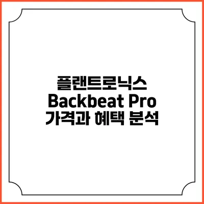 플랜트로닉스 Backbeat Pro: 가격과 혜택 분석