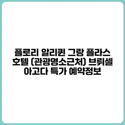 플로리 알리퀸 그랑 플라스 호텔 (관광명소근처) 브뤼셀 아고다 특가 예약정보