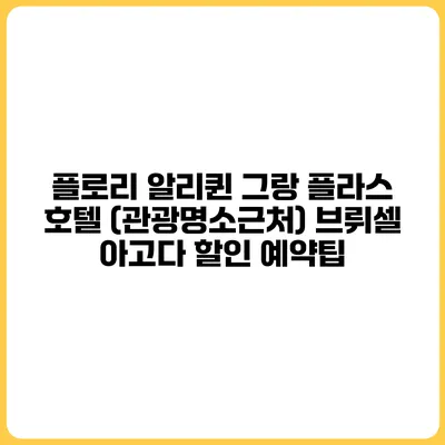 플로리 알리퀸 그랑 플라스 호텔 (관광명소근처) 브뤼셀 아고다 할인 예약팁