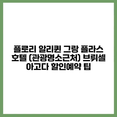 플로리 알리퀸 그랑 플라스 호텔 (관광명소근처) 브뤼셀 아고다 할인예약 팁