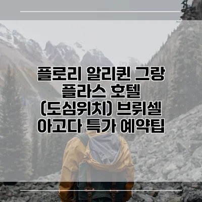 플로리 알리퀸 그랑 플라스 호텔 (도심위치) 브뤼셀 아고다 특가 예약팁